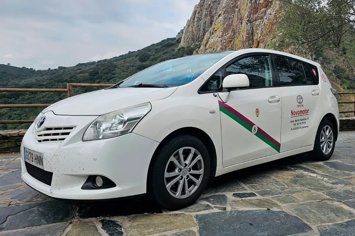 Servicio de taxi 24 horas en Plasencia con traslados a aeropuertos y empresas. Admitimos mascotas.